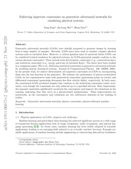 Enforcing Deterministic Constraints on Generative Adversarial Networks
  for Emulating Physical Systems