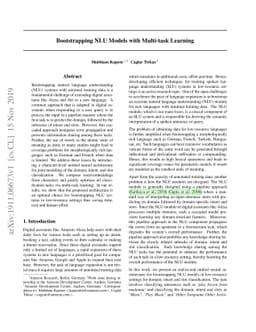 Bootstrapping NLU Models with Multi-task Learning