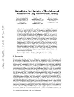 Data-efficient Co-Adaptation of Morphology and Behaviour with Deep
  Reinforcement Learning