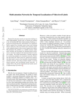 Multi-attention Networks for Temporal Localization of Video-level Labels