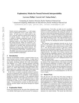Explanatory Masks for Neural Network Interpretability