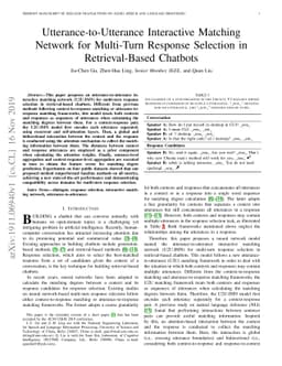 Utterance-to-Utterance Interactive Matching Network for Multi-Turn
  Response Selection in Retrieval-Based Chatbots