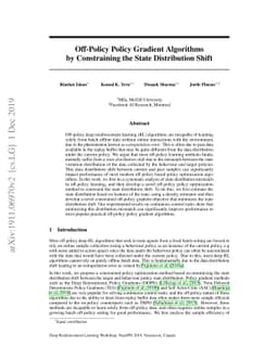 Off-Policy Policy Gradient Algorithms by Constraining the State
  Distribution Shift
