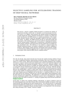 Selective sampling for accelerating training of deep neural networks