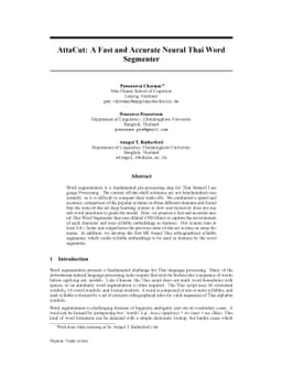 AttaCut: A Fast and Accurate Neural Thai Word Segmenter