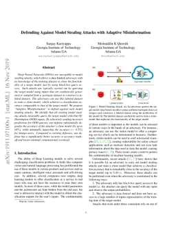 Defending Against Model Stealing Attacks with Adaptive Misinformation