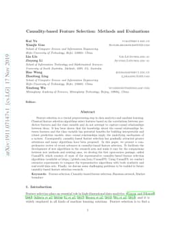 Causality-based Feature Selection: Methods and Evaluations
