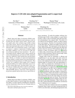 Improve CAM with Auto-adapted Segmentation and Co-supervised
  Augmentation