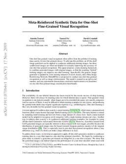 Meta-Reinforced Synthetic Data for One-Shot Fine-Grained Visual
  Recognition