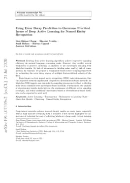 Using Error Decay Prediction to Overcome Practical Issues of Deep Active
  Learning for Named Entity Recognition