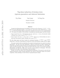 Top-down induction of decision trees: rigorous guarantees and inherent
  limitations