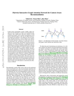 Pairwise Interactive Graph Attention Network for Context-Aware
  Recommendation