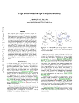 Graph Transformer for Graph-to-Sequence Learning