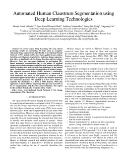 Automated Human Claustrum Segmentation using Deep Learning Technologies