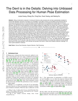 The Devil is in the Details: Delving into Unbiased Data Processing for
  Human Pose Estimation
