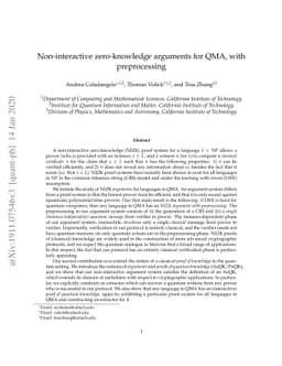 Non-interactive zero-knowledge arguments for QMA, with preprocessing