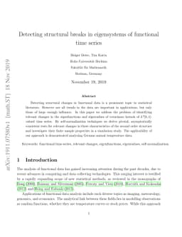 Detecting structural breaks in eigensystems of functional time series
