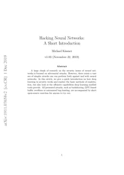 Hacking Neural Networks: A Short Introduction