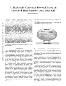 A Blockchain Consensus Protocol Based on Dedicated Time-Memory-Data
  Trade-Off