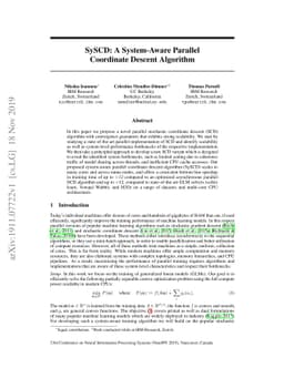 SySCD: A System-Aware Parallel Coordinate Descent Algorithm
