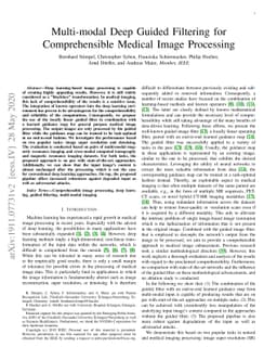 Multi-modal Deep Guided Filtering for Comprehensible Medical Image
  Processing