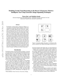 Modeling Gestalt Visual Reasoning on the Raven's Progressive Matrices
  Intelligence Test Using Generative Image Inpainting Techniques