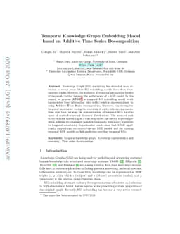 Temporal Knowledge Graph Embedding Model based on Additive Time Series
  Decomposition