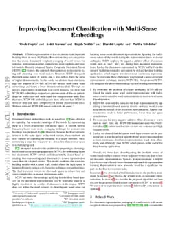 Improving Document Classification with Multi-Sense Embeddings