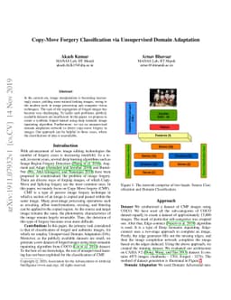 Copy-Move Forgery Classification via Unsupervised Domain Adaptation