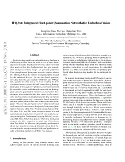 IFQ-Net: Integrated Fixed-point Quantization Networks for Embedded
  Vision