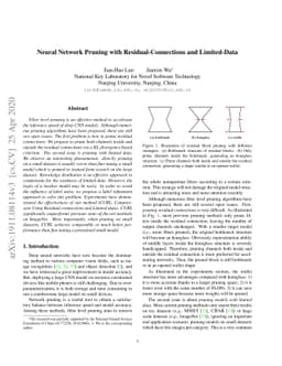 Neural Network Pruning with Residual-Connections and Limited-Data