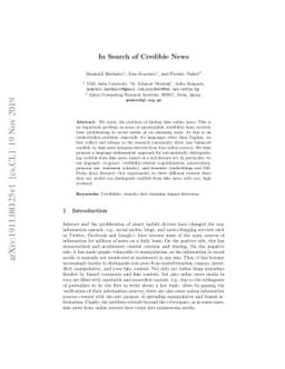 In Search of Credible News