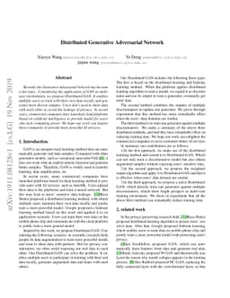 Distributed Generative Adversarial Net