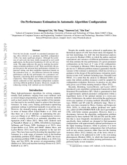 On Performance Estimation in Automatic Algorithm Configuration