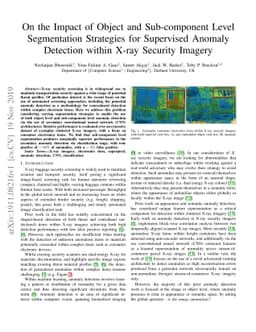 On the Impact of Object and Sub-component Level Segmentation Strategies
  for Supervised Anomaly Detection within X-ray Security Imagery