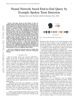Neural Network based End-to-End Query by Example Spoken Term Detection