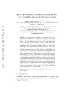 Event detection in Colombian security Twitter news using fine-grained
  latent topic analysis