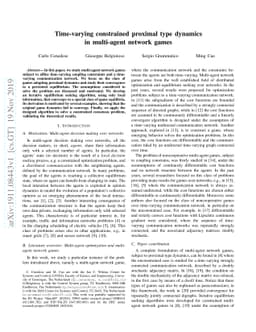 Time-varying constrained proximal type dynamics in multi-agent network
  games