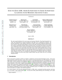 End-to-end ASR: from Supervised to Semi-Supervised Learning with Modern
  Architectures