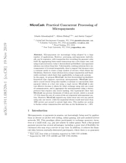 MicroCash: Practical Concurrent Processing of Micropayments