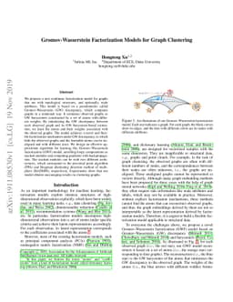 Gromov-Wasserstein Factorization Models for Graph Clustering