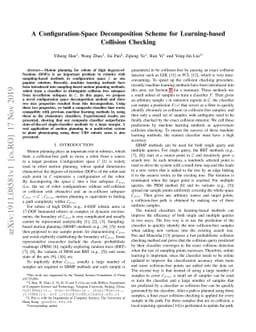 A Configuration-Space Decomposition Scheme for Learning-based Collision
  Checking