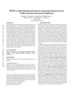 TITAN: A Spatiotemporal Feature Learning Framework for Traffic Incident
  Duration Prediction