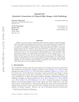 DermGAN: Synthetic Generation of Clinical Skin Images with Pathology
