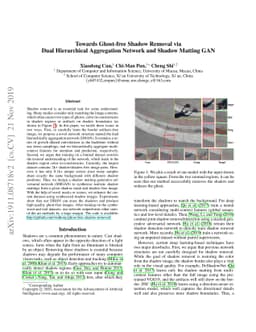 Towards Ghost-free Shadow Removal via Dual Hierarchical Aggregation
  Network and Shadow Matting GAN
