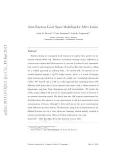 Joint Emotion Label Space Modelling for Affect Lexica