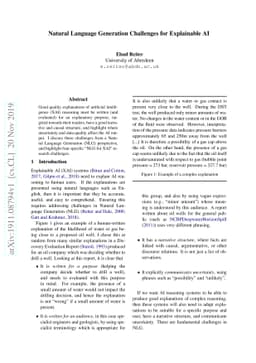 Natural Language Generation Challenges for Explainable AI