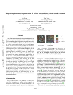 Improving Semantic Segmentation of Aerial Images Using Patch-based
  Attention