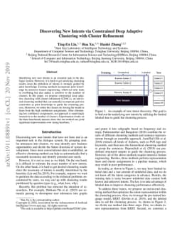 Discovering New Intents via Constrained Deep Adaptive Clustering with
  Cluster Refinement