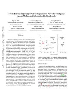 SINet: Extreme Lightweight Portrait Segmentation Networks with Spatial
  Squeeze Modules and Information Blocking Decoder